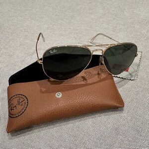 RayBan Aviator Green Lenses Gold Frame RB3025 Women / Men New